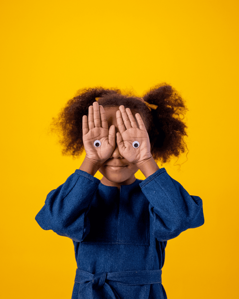 Child wearing glasses